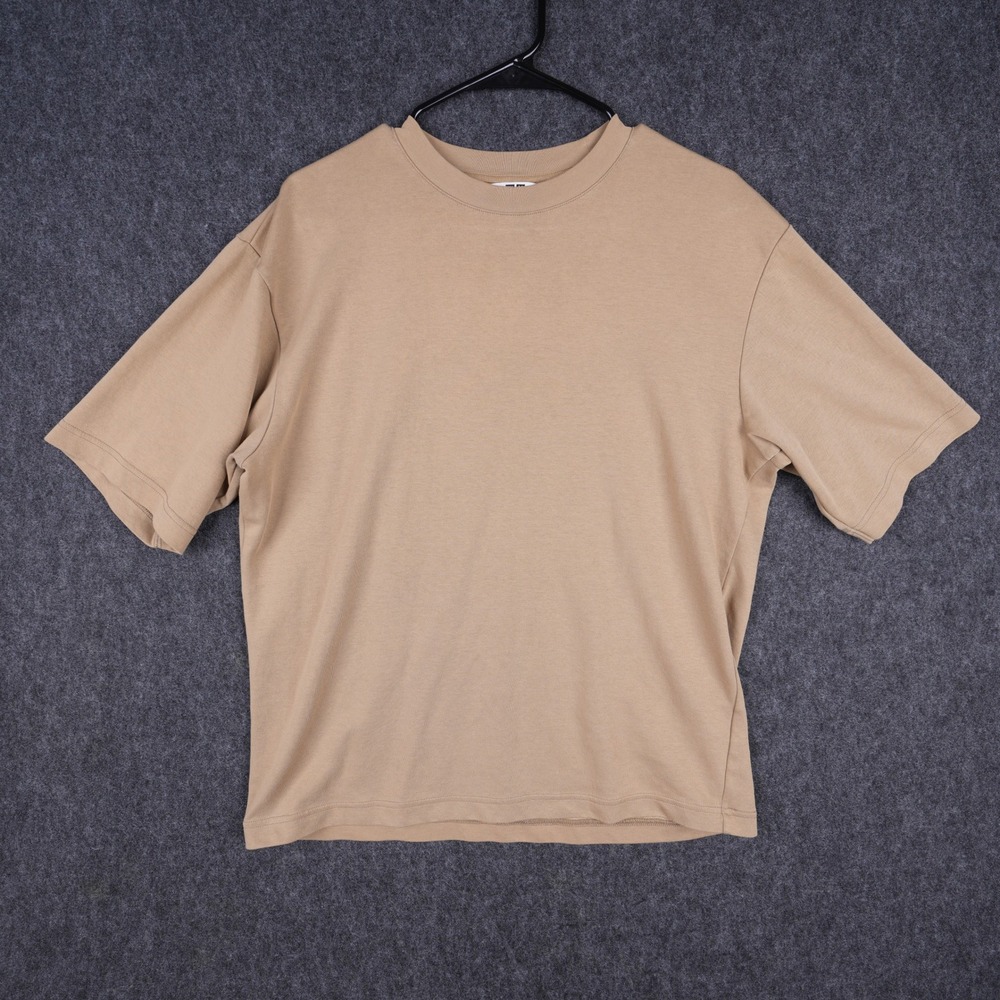 Uniqlo U Crew Neck T-Shirt Mens Medium Tan Excellent Relaxed Fit Minimalist